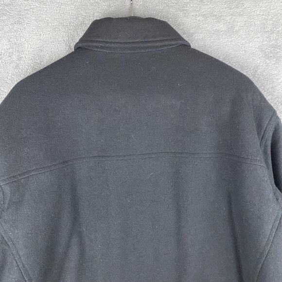 Aberdeen Collection Jacket Mens Large Black Wool Blend Zip Front Insulated Lined - Picture 5 of 16
